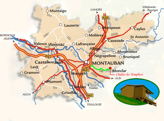 chalet les templiers location de gites chalet Monclar de quercy